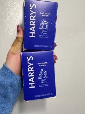 Harry's Stone Charcoal & Lime Bar Soap 4 oz (2-Pack)